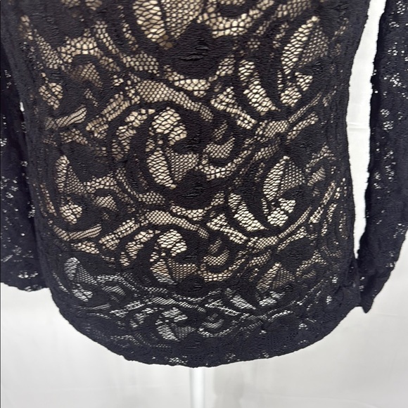 Anne Fontaine Black Lace Long Sleeve Blouse Size 40 / US 6-8 - Picture 6 of 13